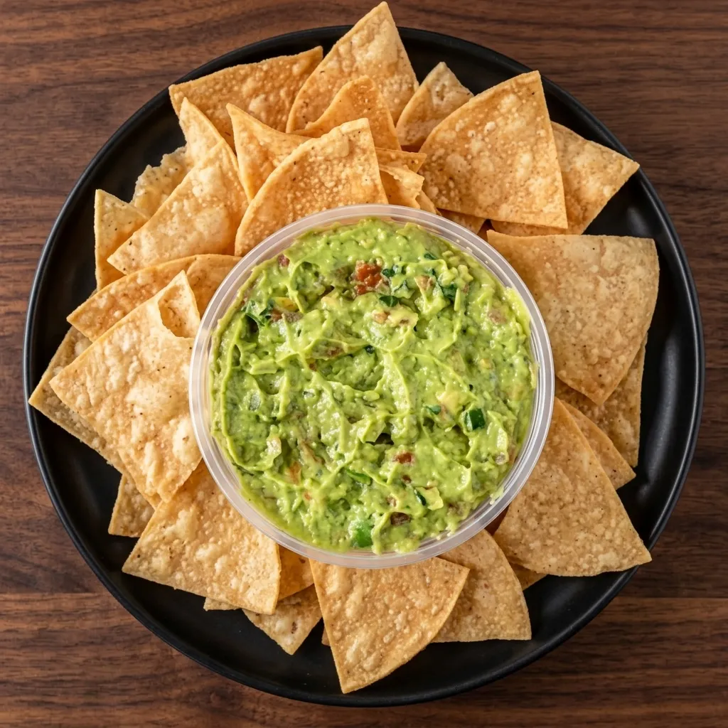 Fresh house-made guacamole and tortilla chips at Tequila & Tacos taqueria