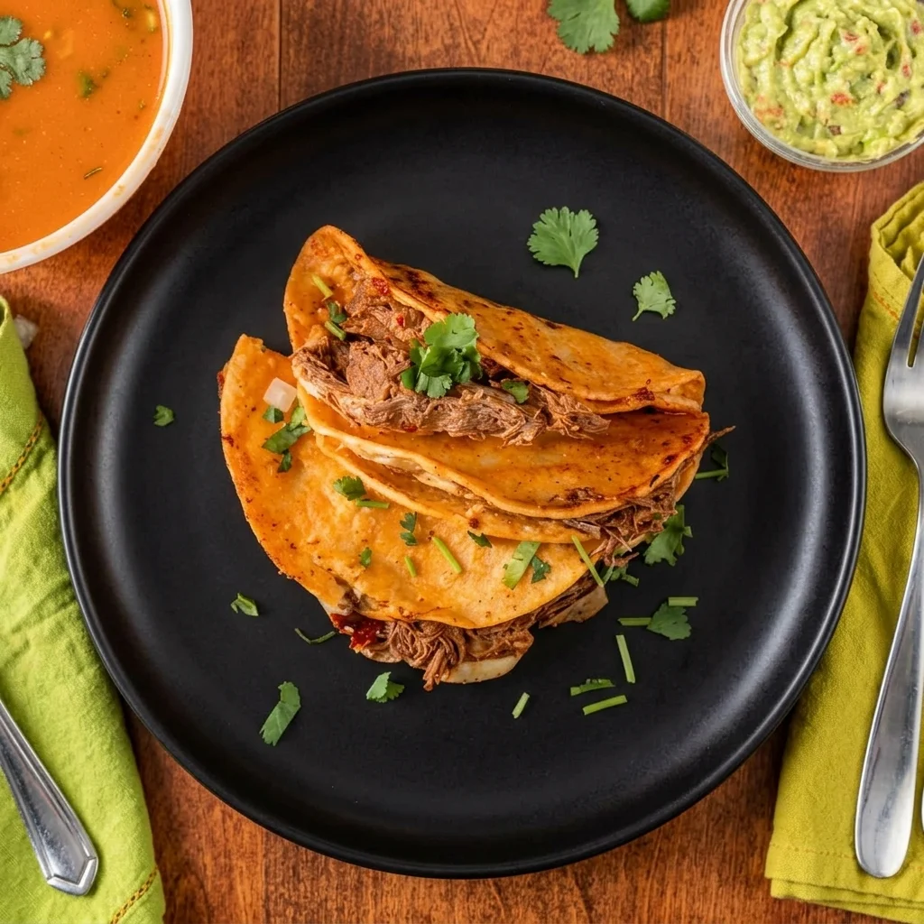 Tequila & Tacos beef birria tacos with consommé — best birria tacos in Calgary and Airdrie