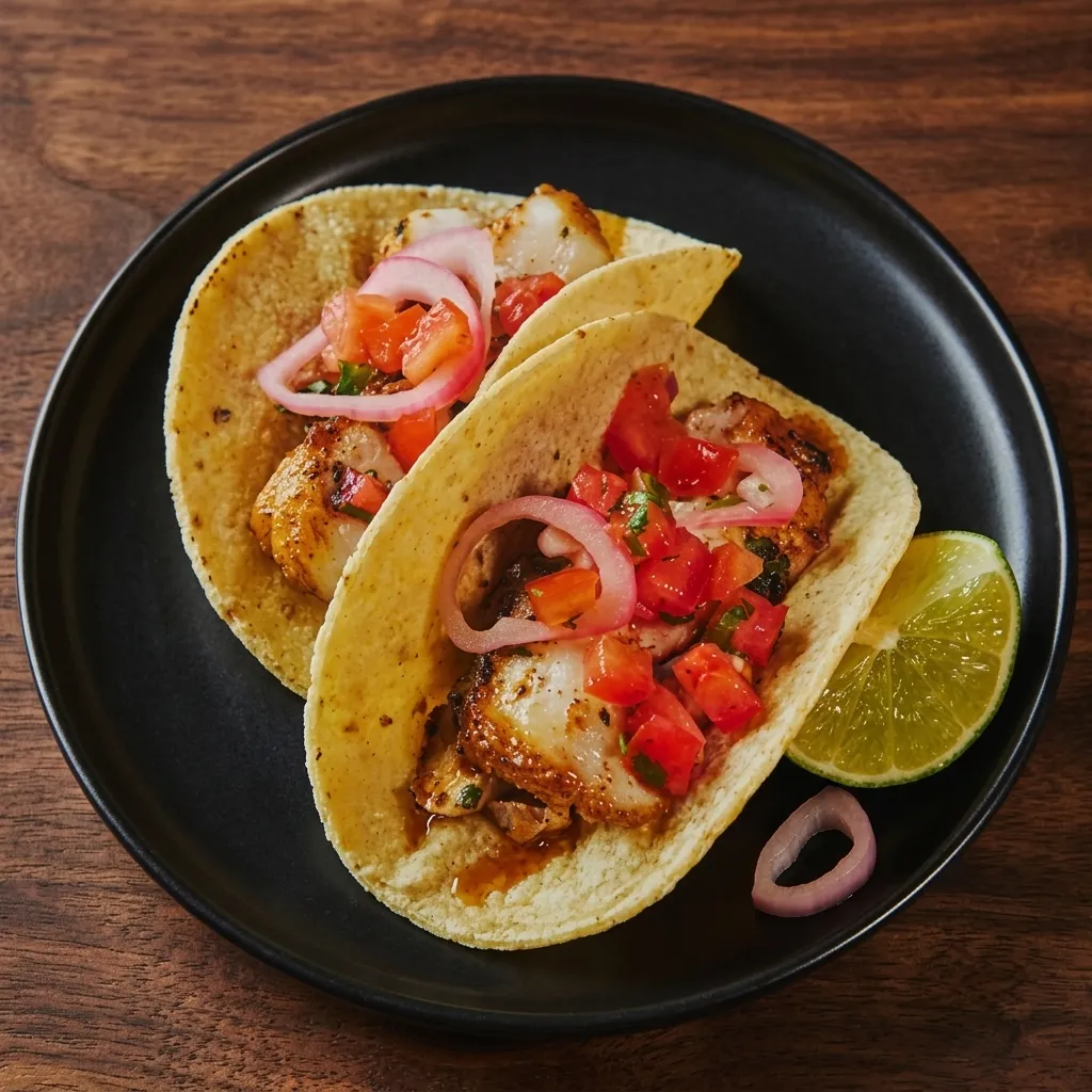 Tequila & Tacos fish tacos in corn tortillas with fresh toppings — Airdrie Mexican restaurant